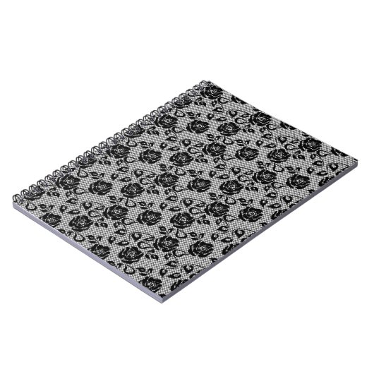 Faux Black Lace Roses Carnet de pêche romantique (Côté gauche)