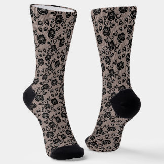 Faux Black Lace Socks Sokken