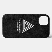 Faux Black Leather Modern Business Logo Case-Mate iPhone Case (Achterkant (horizontaal))