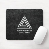 Faux Black Leather Modern Business Logo Muismat (Met muis)
