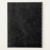 Faux Black Leather Modern Business Logo Planner (Achterkant)