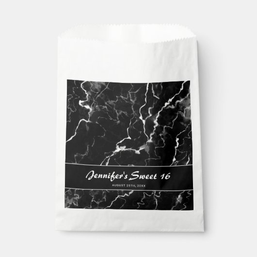 Faux Black Marble Texture Kijk lekker op 16 oktobe Bedankzakje (Voorkant)