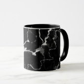 Faux Black Marble-textuur met aangepaste naam Mok (Voorkant rechts)