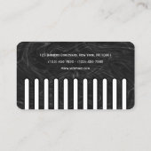 Faux black pattern comb barber visitekaartje (Achterkant)