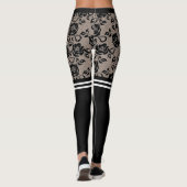Faux Black Rose dentelle pêcheur Legging Chaussett (Dos)