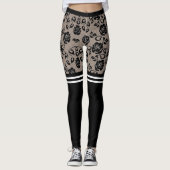 Faux Black Rose dentelle pêcheur Legging Chaussett (Devant)