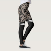 Faux Black Rose dentelle pêcheur Legging Chaussett (Droite)