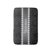 Faux Black Sequins Sparkles and Diamonds Badmat (Voorkant Verticaal)