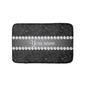Faux Black Sequins Sparkles and Diamonds Badmat (Voorkant)