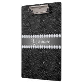 Faux Black Sequins Sparkles and Diamonds Klembord (Links)