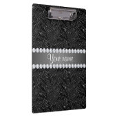 Faux Black Sequins Sparkles and Diamonds Klembord (Rechts)