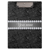 Faux Black Sequins Sparkles and Diamonds Klembord (Voorkant)