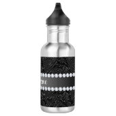 Faux Black Sequins Sparkles and Diamonds Waterfles (Rechts)