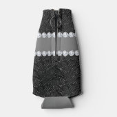 Faux Black Sequins Sparkles en Diamonds Flesjeskoeler (Achterkant)