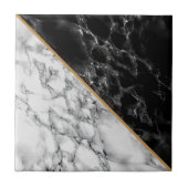 Faux Black & White Marble Stone - Luxe Tegeltje (Voorkant)