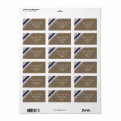 FAUX blauw aas, burlap, label met retouradres (Full Sheet)