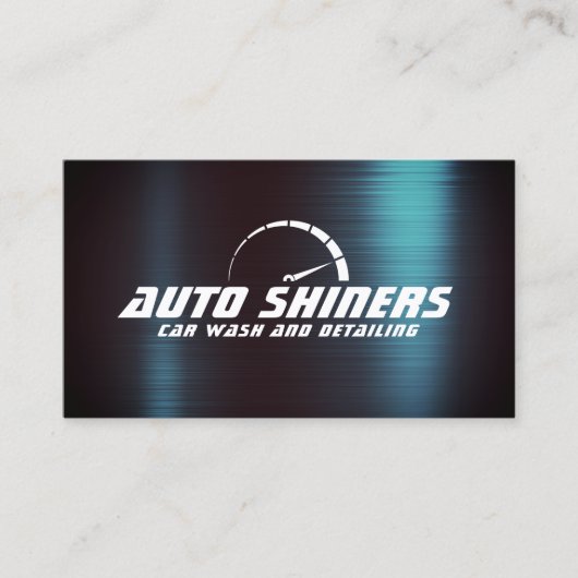 Faux-blauwe metaalgine visitekaartje (Voorkant)