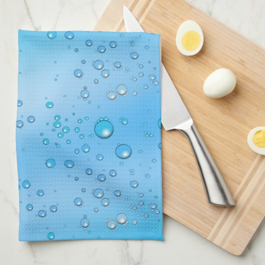 Faux blauwe waterbellen theedoek (Quarter Fold)