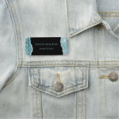 Faux blauwgroen glitter-naam naamplaatje (In situ)