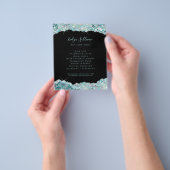 Faux blauwgroen glitterflyer flyer (Hand)