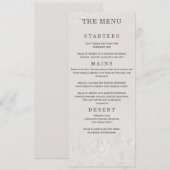 Faux Blind Embossed Arch Wedding Menu Card (Devant / Derrière)