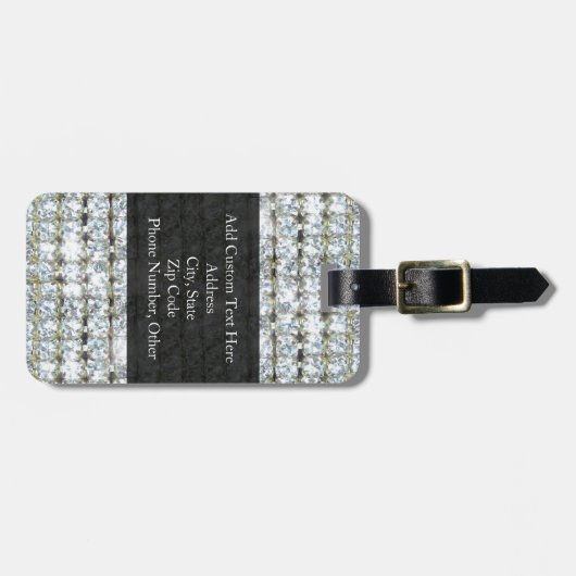 Faux Bling Bagagelabel (Voorkant horizontaal)