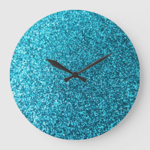 Faux Blue Glitter Grote Klok