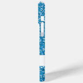 Faux Blue Glitter Pattern Kijk-like & Name Case-Mate iPhone Case (Achterkant / Links)