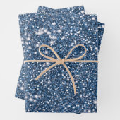 Faux Blue Glitter Texture look-like Graphic Inpakpapier Vel (In situ)