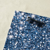 Faux Blue Glitter-textuur met aangepaste naam Strandlaken (In situ)