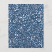Faux Blue Glitter-textuur met aangepaste tekst Flyer (Achterkant)