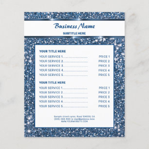 Faux Blue Glitter-textuur met aangepaste tekst Flyer