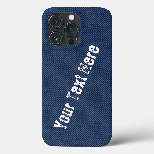 Faux Blue Jeans Aangepaste tekst iPhone Case (Achterkant)