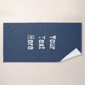 Faux Blue Jeans Bath Towel - Custom Text Badhanddoek (Badhanddoek)