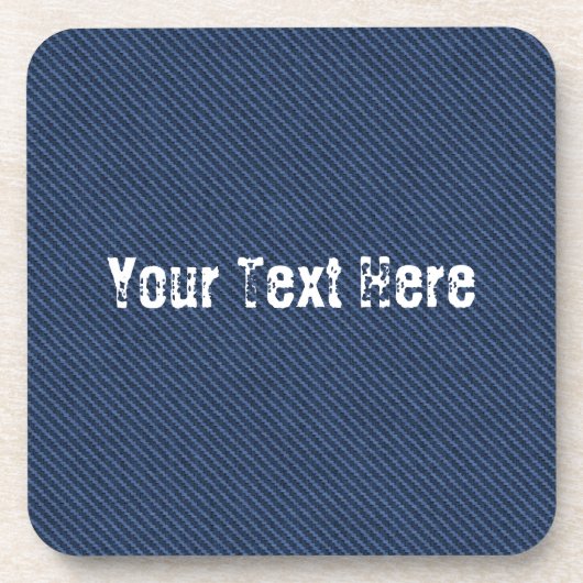 Faux Blue Jeans Denim Custom Text Beverage Coaster Bier Onderzetter (Voorkant)