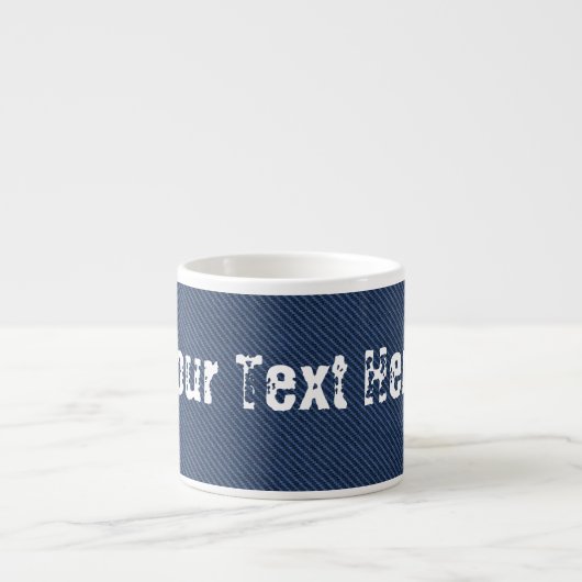 Faux Blue Jeans Denim Custom Text Espresso Cup Kop (Voorkant)