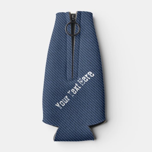 Faux Blue Jeans Fabric Bottle Glacière - Texte per (Dos)