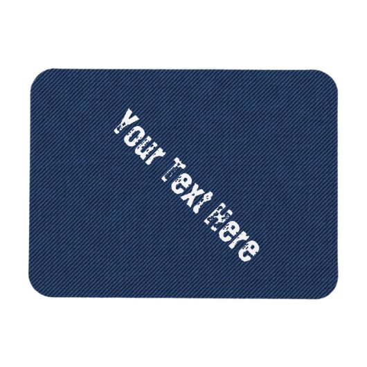 Faux Blue Jeans Fabric Custom Text Magnet (Horizontal)