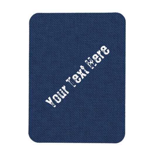 Faux Blue Jeans Fabric Custom Text Magnet (Vertical)