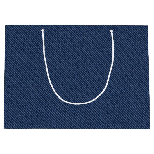 Faux Blue Jeans Gift Bag Modern Design Groot Cadeauzakje (Voorkant)
