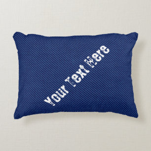 Faux Blue Jeans Pillow - aangepaste tekst Je lette Accent Kussen