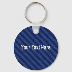 Faux Blue Jeans Sleutelhanger Gift Custom Text and