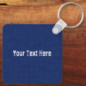 Faux Blue Jeans Sleutelhanger Gift - Jouw tekst Na (Achterkant)