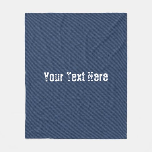 Faux Blue Jeans Stof Aangepaste tekst Fleece Deken (Voorkant)