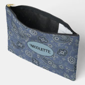 Faux Blue Suede en Western Blue Paisley Etui (Open)