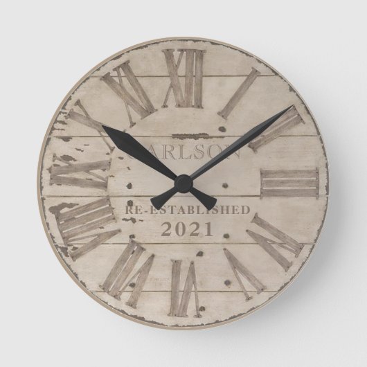 Faux bois rustique horloge murale personnalisée (Recto)