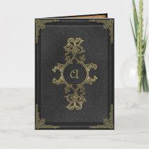 Faux Book Hoesje Gothic Wedding Invitation
