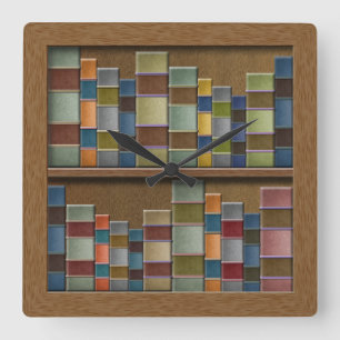 Faux Book Shelf Book Spines Library Vierkante Klok