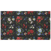 Faux borduurende rode en blauwe bloemen tafelkleed (Voorkant (Horizontaal))