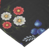 Faux borduurende rode en blauwe bloemen tafelkleed (Gekanteld)